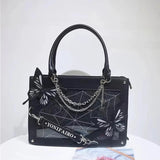 Weiyinxing Y2k Lolita Butterfly Chain Shoulder Bags Trendy Gothic Harajuku Ita Bag Japanese Chic Women Transparent Handbags Crossbody