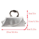 Weiyinxing Purple Shoulder Bag Trendy Solid Color Leather Small Handbag With Silver Short Handle Satchel Tote Clutch Bag Flap bolsos