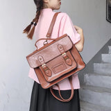 Weiyinxing preppy style student school bag pu leather female messenger bags vintage multifunctional Women shoulder bag ladies Totes