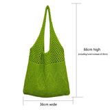 Weiyinxing Knitted Handbags Female Large Capacity Totes Women's Shoulder Bag Summer Beach Bag Purses Casual Hollow Woven Shopping