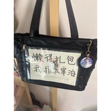 Weiyinxing Sweet Lolita Pink Ita Bag Women Japanese Transparent Large Capacity Tote Bag Ladies Harajuku Kawaii Handbag Aesthetic