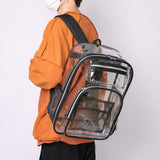 Weiyinxing Women's Backpack Clear Backpack Heavy Duty Transparent PVC Backpack with Reinforced Strap for teenagers School Bag mochila