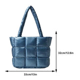 Weiyinxing Large Tote Padded Handbags Designer Quilted Women Shoulder Bags Luxury Nylon Down Cotton Crossbody Bag Winter Purse 2024