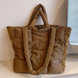 Weiyinxing Puffy Shoulder Bag Women Quilted Space Cotton Down Feather Padded Large Capacity Handbag Winter Shopping Tote Bolsas