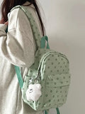 Weiyinxing Japanese Sweet Floral Print Backpack Casual Y2k Aesthetic Preppy Schoolbags Women Kawaii All Match Backpacks for Students