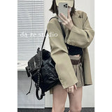 Weiyinxing 2024 New Student Classroom Large Capacity Causal Spicy Girl Y2k Versatile Commuting Black Autumn/Winter Backpack