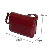 Weiyinxing Patent Leather Shoulder Bag for Women Luxury Flap Crossbody Bag Solid Color Underarm Bag Red Crossbody Bags Lady Handbag