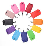 Weiyinxing Bag Solid Color Eco-friendly Folding Reusable Portable Shoulder Handbag Polyester for Travel Grocery Supermarket Bag