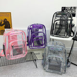 Weiyinxing Women's Backpack Clear Backpack Heavy Duty Transparent PVC Backpack with Reinforced Strap for teenagers School Bag mochila