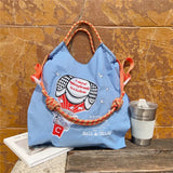 Weiyinxing Embroidery Women Shoulder Bag Designer Eco Bags for Women Rope Handle Handbags Drawstring Bag Reusable Shopper Tote
