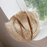 Weiyinxing Round Straw Bags for Women Rattan Shoulder Bag Travel Handmade Woven Beach Handbags Female Large Capacity Totes Bag