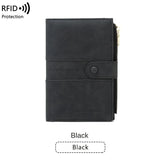 Weiyinxing Passport Wallet RFID Passport Holder Zipper Buckle Travel Wallet Document Holder Multifunctional Travel Passport Bag