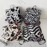 weiyinxing Larg Backpack Cow Zebra Women Leather Rucksack Women's Knapsack Travel Backpacks Shoulder School Bags Mochila Back Pack