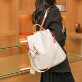 Weiyinxing Backpack For Women PVC Waterproof Shoulder Bag Pack Female Casual Anti-theft Rucksack Shopping Travel Girl School Bags