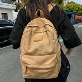 Weiyinxing Women Canvas Green Vintage College Backpack Cool Lady Retro Female Laptop Book Bag Fashion Girl Kawaii Travel School Bags Trendy