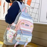 Weiyinxing Lady Kawaii Waterproof Backpack Fashion Laptop Women Book Bag Trendy Female College Backpack Girl Travel Harajuku School Bag