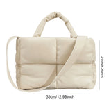 Weiyinxing Large Tote Padded Handbags Designer Quilted Women Shoulder Bags Luxury Nylon Down Cotton Crossbody Bag Winter Purse 2024