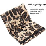 Weiyinxing Leopard Complex Passport Cover with Bandage Waterproof Passport Holder Built in RFID Blocking Protect Personal Information