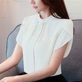 Weiyinxing Tops Women Short Sleeve Chiffon Blouse Shirt Blouse Women Blusas Mujer De Moda 2023 Verano Women Blouses Femme Top E771