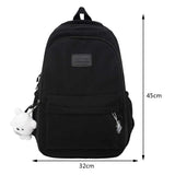 Weiyinxing Aesthetic Backpack Cute Student College Schoolbags Girls Kawaii Nylon Laptop Bagpack with Pendant Multi-Pocket Knapsack