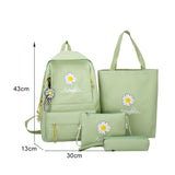 Weiyinxing Student School Backpacks New Large Capacity Travel Rucksack Fashion Canvas Daisy Print Knapsack Teenagers Girls Bookbag