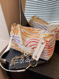 Weiyinxing Capacity Women Crossbody Bags Fashion Colorful Striped Shoulder Pillow Bag Spring Summer Trendy Chains Commuter Pouch