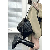 Weiyinxing 2024 New Student Classroom Large Capacity Causal Spicy Girl Y2k Versatile Commuting Black Autumn/Winter Backpack