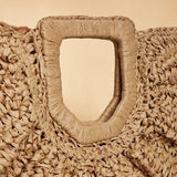Weiyinxing Woven Straw Handbag Wooden Half-moon Portable Beach Bag Holiday Handmade Handle Bag Rattan Shopping Basket Bag bolsa