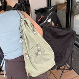 Weiyinxing Casual Beading Chain Shoulder Crossbody Bags Simple Y2k Students All Match Schoolbag Preppy Backpacks Women Trendy