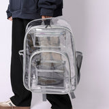 Weiyinxing Women's Backpack Clear Backpack Heavy Duty Transparent PVC Backpack with Reinforced Strap for teenagers School Bag mochila