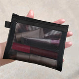 Weiyinxing Women Mesh Cosmetic Bag Travel Storage Makeup Bag Organizer Female Make Up Pouch Portable Small Large Toiletry Beauty Case