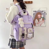 Weiyinxing Backpack Women Candy Color Laptop Backpacks Cute Kawaii High School Bags for Teenage Girl Japanese Travel Camping Backpack