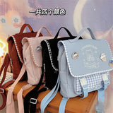 Weiyinxing Japanese Style JK Uniform Backpacks Kawaii Bear Embroidery Women Shoulder Bag 4 Colors Zipper Bag Female with Cartoon Badge