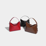 Weiyinxing Red Soft Leather Wedding Bags for Women 2024 New Trendy Female Travel Bucket Handbag Luxury Glossy Lady Crossbody Bag