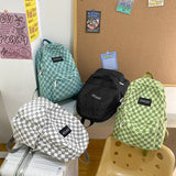 weiyinxing New Plaid Women Backpack Kawaii Girl Nylon Travel Bag Fashion Waterproof Bookbag College Students Cool Schoolbag Mochilas
