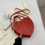 Weiyinxing colors Pu Leather Crossbody Bag Women Handbag Cute Ladies Heart Shaped Shoulder Bag Love Clutch Purse Fashion Small Tote Bag