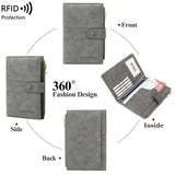 Weiyinxing Passport Wallet RFID Passport Holder Zipper Buckle Travel Wallet Document Holder Multifunctional Travel Passport Bag