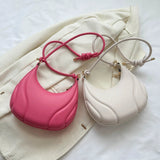 Weiyinxing Solid Color Saddle Bag High Quality Leather Shoulder Bags for Women Y2K Simple Ladies Crossbody Bag Designer Hobos Handbag