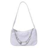 Weiyinxing Women Butterfly Chain Shoulder Bags Pure Color Casual All-match Underarm Bags Elegant Ladies Small Hobos Handbags Purses