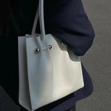 Weiyinxing Elegant Tote Bags for Women Luxury Designer Simple Leather Shoulder Bag Solid Color White Large Capcacity Fashion Handbag