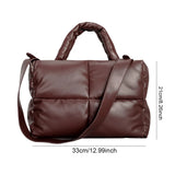 Weiyinxing Large Tote Padded Handbags Designer Quilted Women Shoulder Bags Luxury Nylon Down Cotton Crossbody Bag Winter Purse 2024