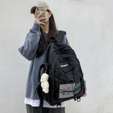 Weiyinxing College Backpack 2024 Students Aesthetic Schoolbags with Pendant Solid Color Girls Mochila Multi-Pocket Travel Rucksack