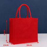 Weiyinxing Linen Shopper Bag Single Shoulder Handbag Handheld Briefcase Linen Handbag Large Capacity Tote Bag