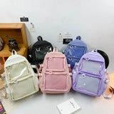 Weiyinxing Kawaii Itabag Women New 2024 Transparent Backpack Women Large Capacity Ita Backpack School Bags For College Student JK