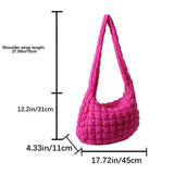 Weiyinxing Padded Crossbody Bag for Women 2024 Pleated Bubbles Cloud Shoulder Bags Large Bucket Tote Designer Bag Ruched Handbags