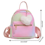 Weiyinxing Backpack Women Nylon Cute Small Shopper Handbags Multicolor Book Bags with Heart Pendant Girls Fashion Shoulder Bag