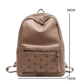 weiyinxing Designer Soft Pu Leather Women Backpack Large School Bags for Teenage Girls Ladies Shoulder Bags With Rivet Mochila Feminina