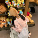 Weiyinxing Striped Cute Drawstring Backpack Causal Japanese Korean Style Shoulders Bag 2024 New Spicy Girl Y2k Backpacks