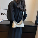 Weiyinxing Stone Pattern Small PU Leather Shoulder Bags 2024 Winter Women Fashion Luxury Trend Chain Crossbody Bag Handbags