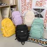 Weiyinxing Solid Color Waterproof Nylon Women Backpack Men Large Capacity Laptop Back Bag Unisex Travel Rucksack Schoolbag New